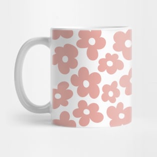 Aesthetic Peach Flowers Retro Daisy Mug